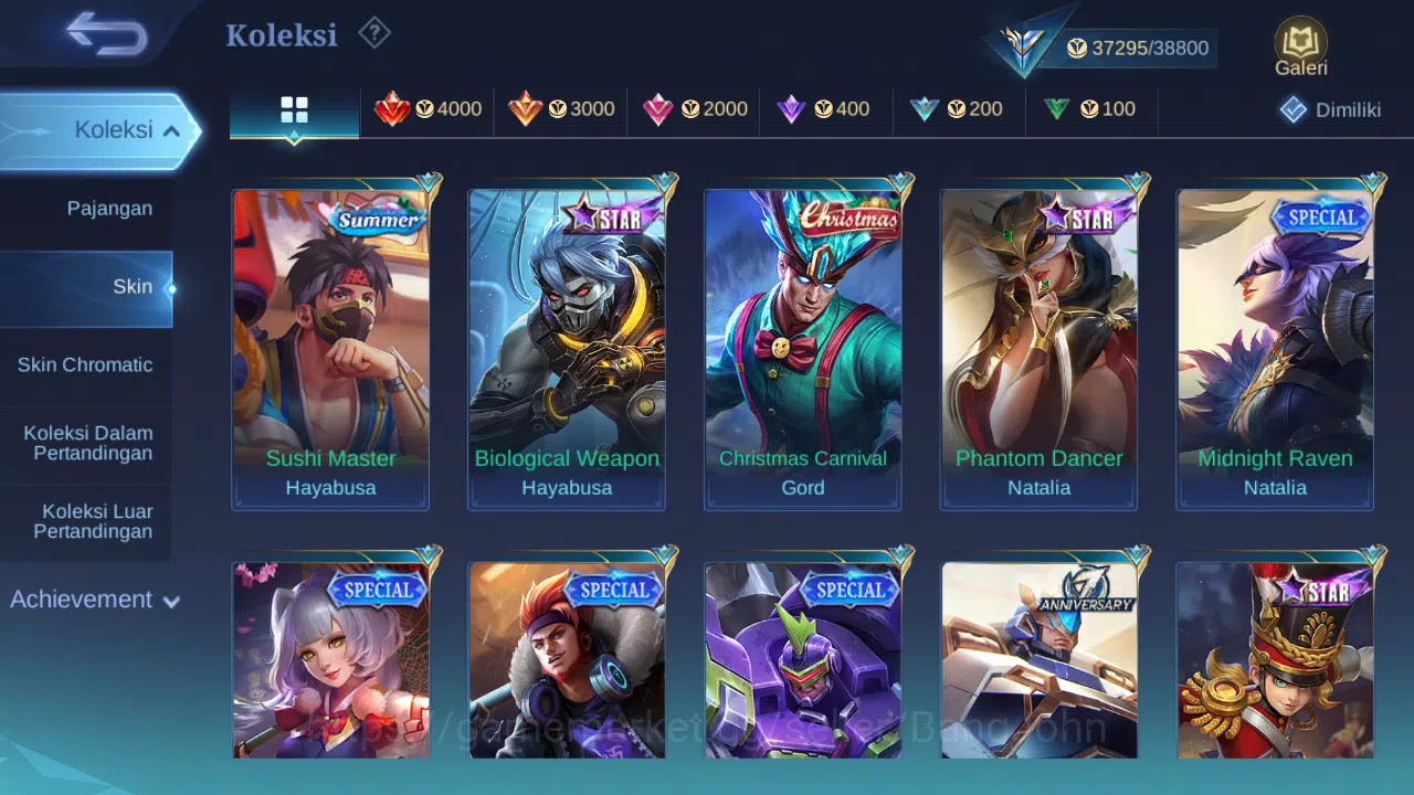 Mobile Legends: Bang Bang Accounts Others Hero 132 Skin 213 | KOF Karina | Epic Gusion, Khufra | Meow Julian | 515 Zilong 5