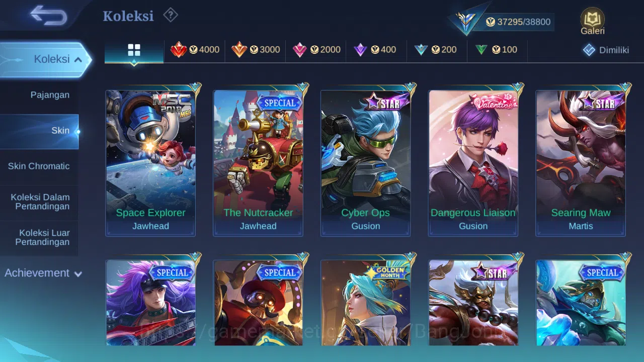 Mobile Legends: Bang Bang Accounts Others Hero 132 Skin 213 | KOF Karina | Epic Gusion, Khufra | Meow Julian | 515 Zilong 8