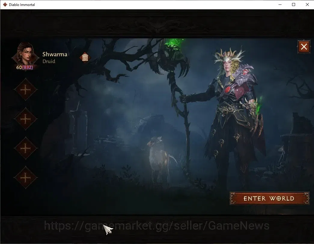 Diablo Immortal Accounts High-End SEA - Anu|CS ON|Lv60(832)|Druid|44K CR|Reso 450|Paragon Vanquisher|Inferno IV|4 1