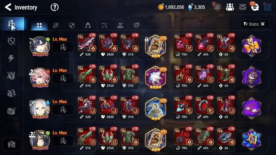 Epic Seven Accounts High-End GLOBAL UnVerif|6 ML(Shepred DarkDiane,EIlynav,etc)+Estele,Setsuka,AB Fumyr,Etc|AUTO WB 12