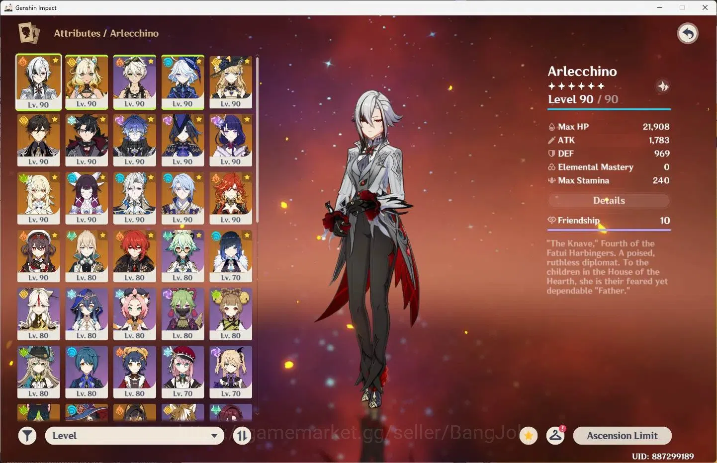 Genshin Impact Accounts ASIA|AR 60|15 Limit+2 Sign|Arlecchino,Xilonen,Furi image 2