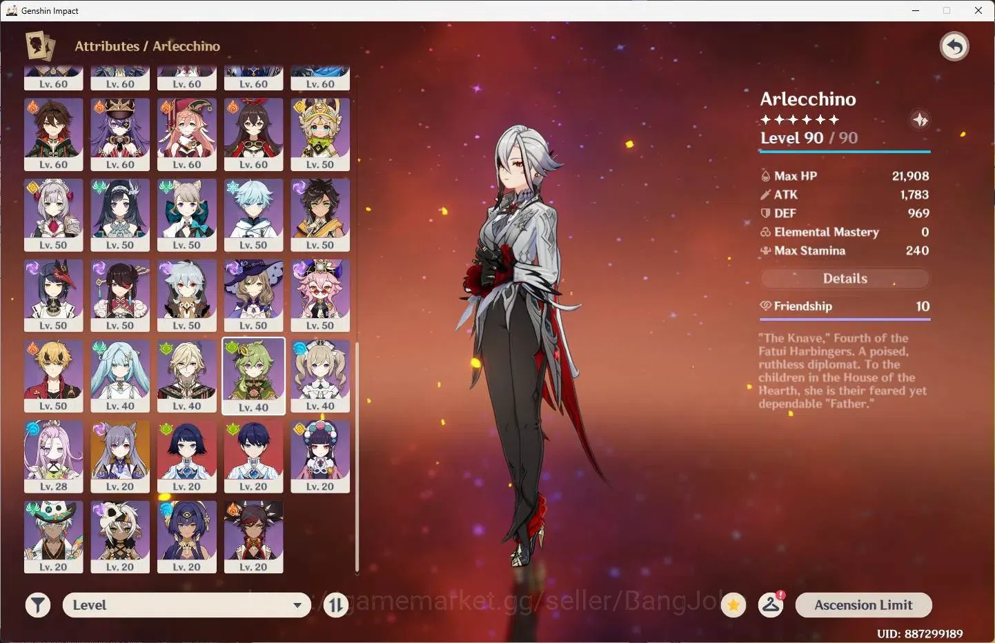 Genshin Impact Accounts ASIA|AR 60|15 Limit+2 Sign|Arlecchino,Xilonen,Furi image 3