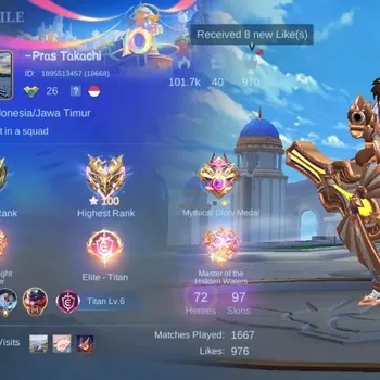 Mobile Legends: Bang Bang Accounts Others Global|Ex Immo|77 Hero 97 Skin|Seasoned|P ACE