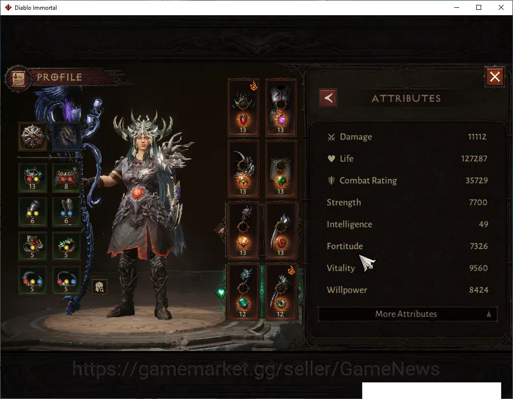 Diablo Immortal Accounts Starter SEA - Verathiel|Lv60 (620)|Druid|35K CR|Reso 480| Paragon Maledictor| Inferno II|Hell Lv 3