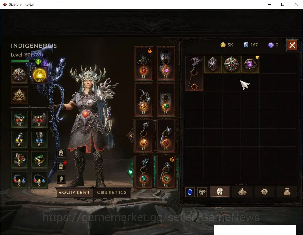 Diablo Immortal Accounts Starter SEA - Verathiel|Lv60 (620)|Druid|35K CR|Reso 480| Paragon Maledictor| Inferno II|Hell Lv 6