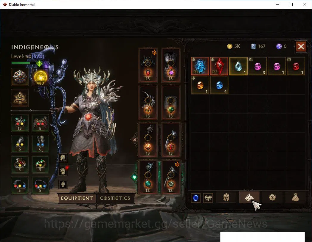 Diablo Immortal Accounts Starter SEA - Verathiel|Lv60 (620)|Druid|35K CR|Reso 480| Paragon Maledictor| Inferno II|Hell Lv 7