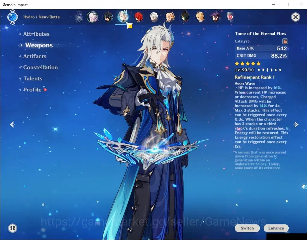 Genshin Impact Accounts ASIA|AR 56|7 Limited+6(*5Weapon)|[Flins,Neuvilette image 5