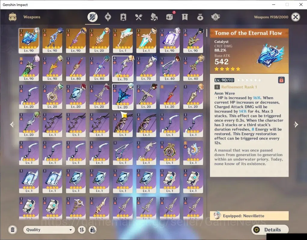 Genshin Impact Accounts ASIA|AR 56|7 Limited+6(*5Weapon)|[Flins,Neuvilette image 6