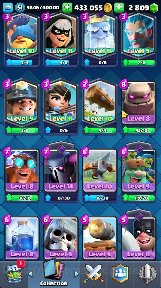 Clash Royale Accounts Lvl 51|Trophy 10000|KTL 14|Limited Skin|Card 119|1 image 15
