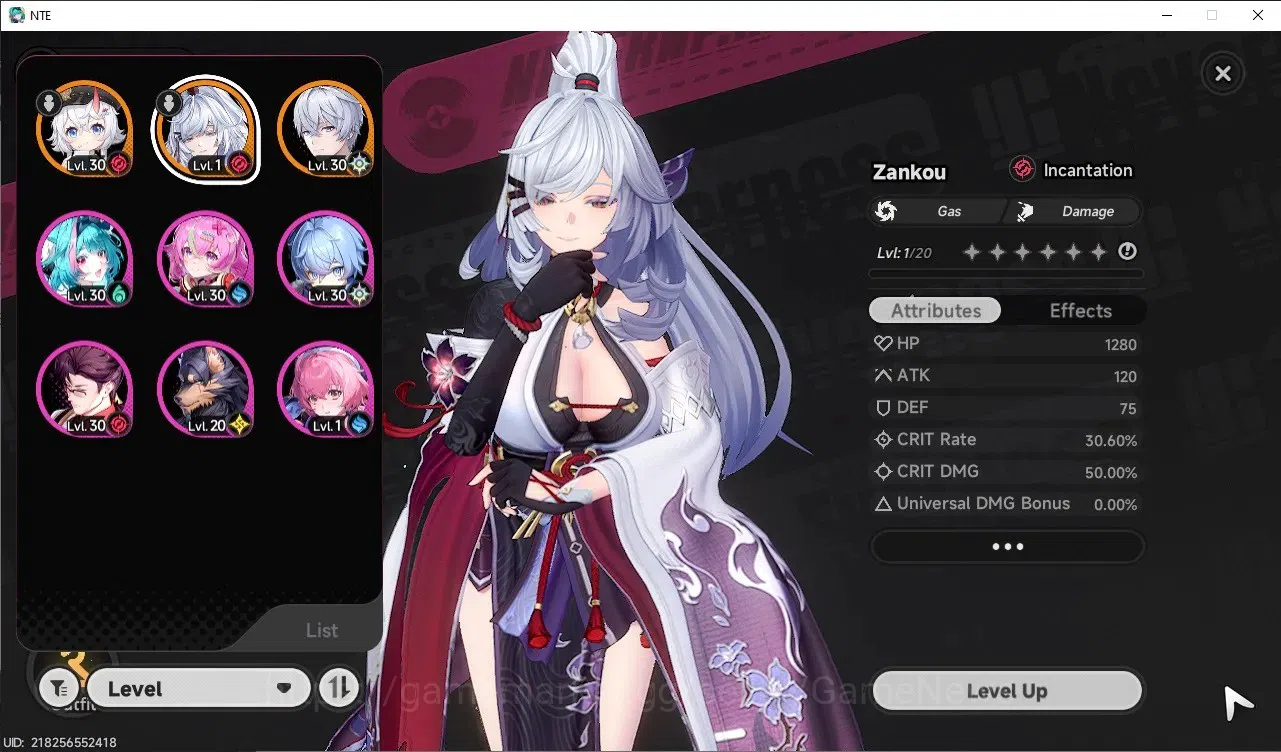 Neverness to Everness Accounts GLOBAL SEA|HL 20|TL 4|2 S-Class 1 Limited (Zankou + Signature),Sakiri|1 S-Class Standard 1