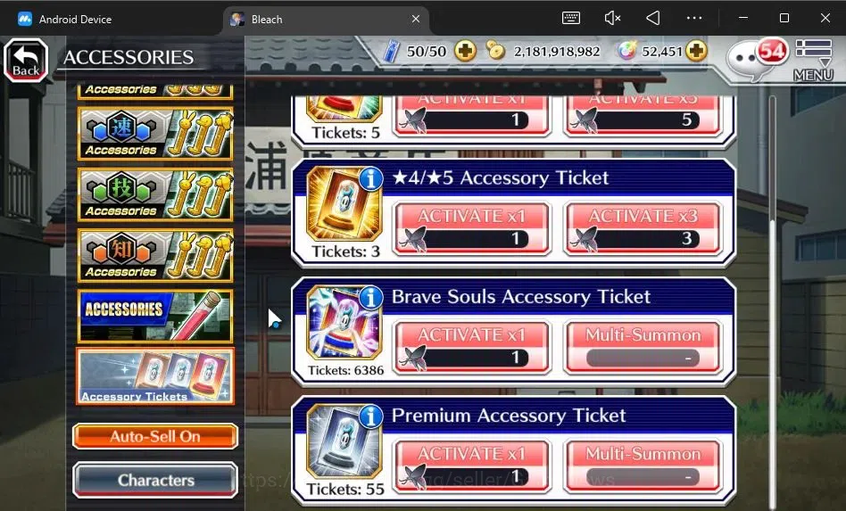 Bleach: Brave Souls Accounts [GLOBAL]52K Orb|2 New Ichigo Renewed,10th Anniv[Ru image 16