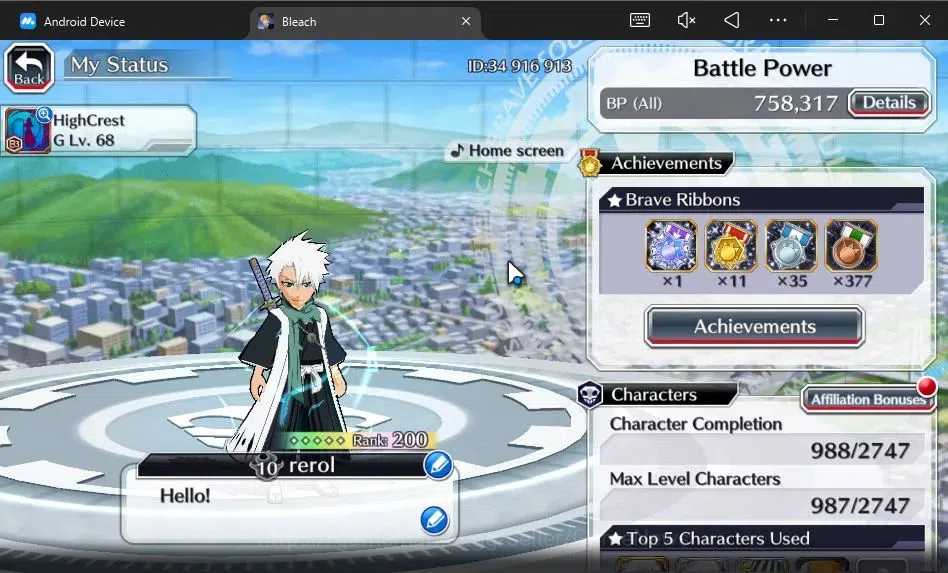 Bleach: Brave Souls Accounts [GLOBAL]52K Orb|2 New Ichigo Renewed,10th Anniv[Ru image 2