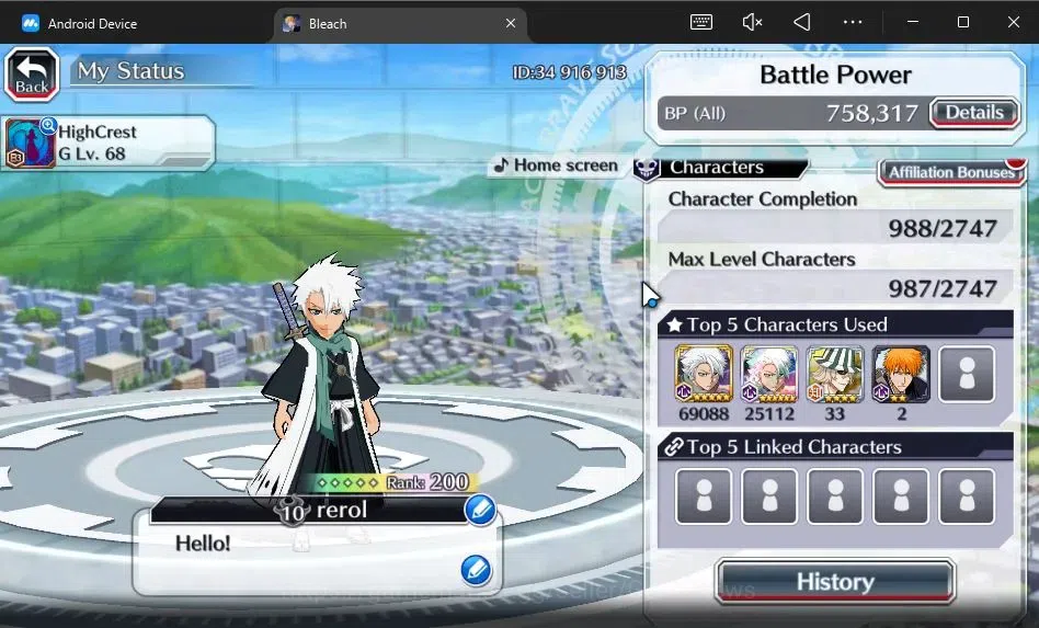 Bleach: Brave Souls Accounts [GLOBAL]52K Orb|2 New Ichigo Renewed,10th Anniv[Ru image 3