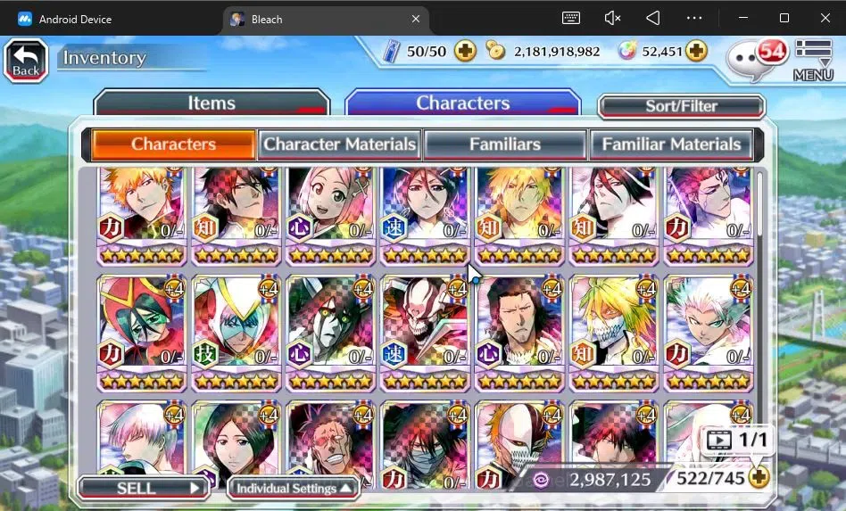 Bleach: Brave Souls Accounts [GLOBAL]52K Orb|2 New Ichigo Renewed,10th Anniv[Ru image 8