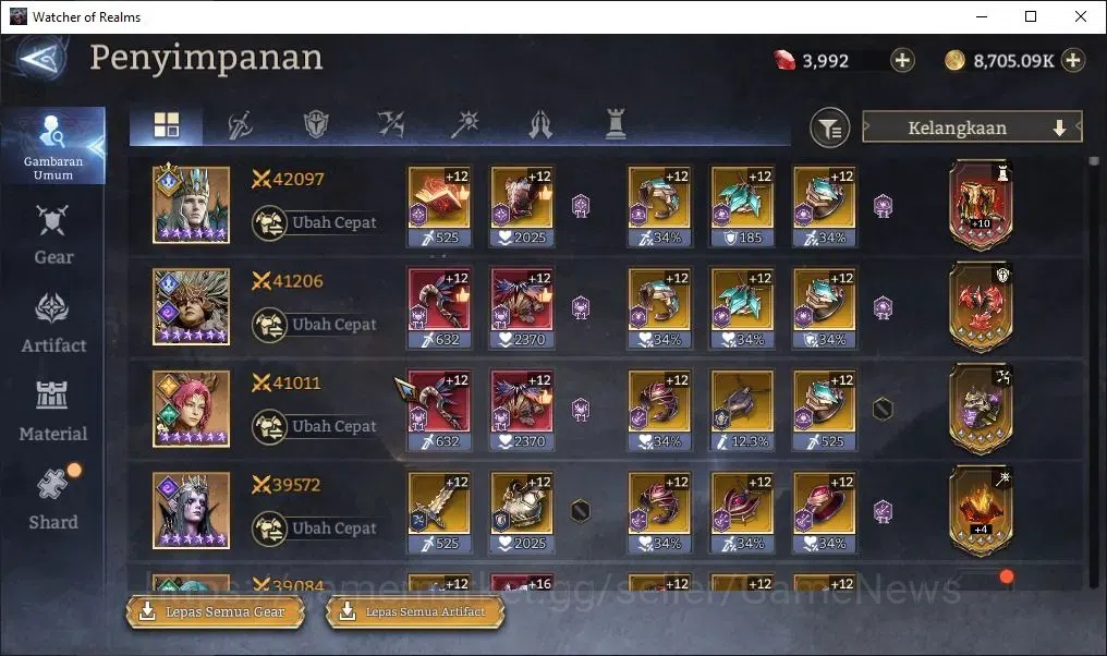 Watcher of Realms Accounts Global 60x|Lv 44| 841K Power | 1 Lord [Rivenhald]+ image 6