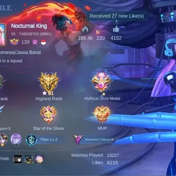Mobile Legends: Bang Bang Accounts Collector Global|S300|Renowned|HighGlory 91|KOF Karina|Collector Nata|3 SABER|3