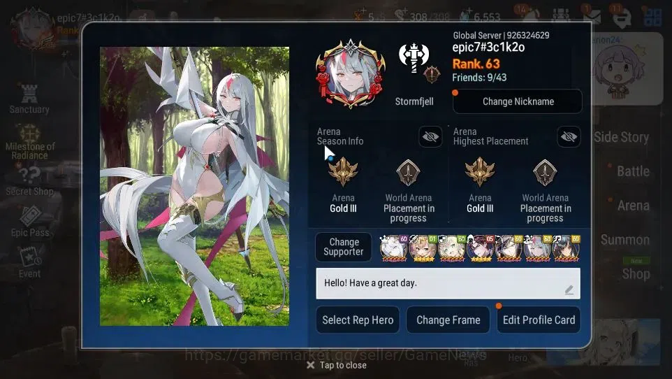 Epic Seven Accounts GLOBAL Unverif|New Era|10 ML(Salome,NM Luna,Ruele image 2
