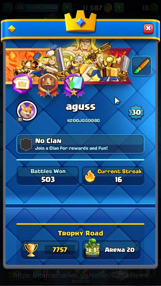 Clash Royale Accounts Lv 30|Trophy 7757|KTL 11|Limited Skin|Card 111| 1  image 2