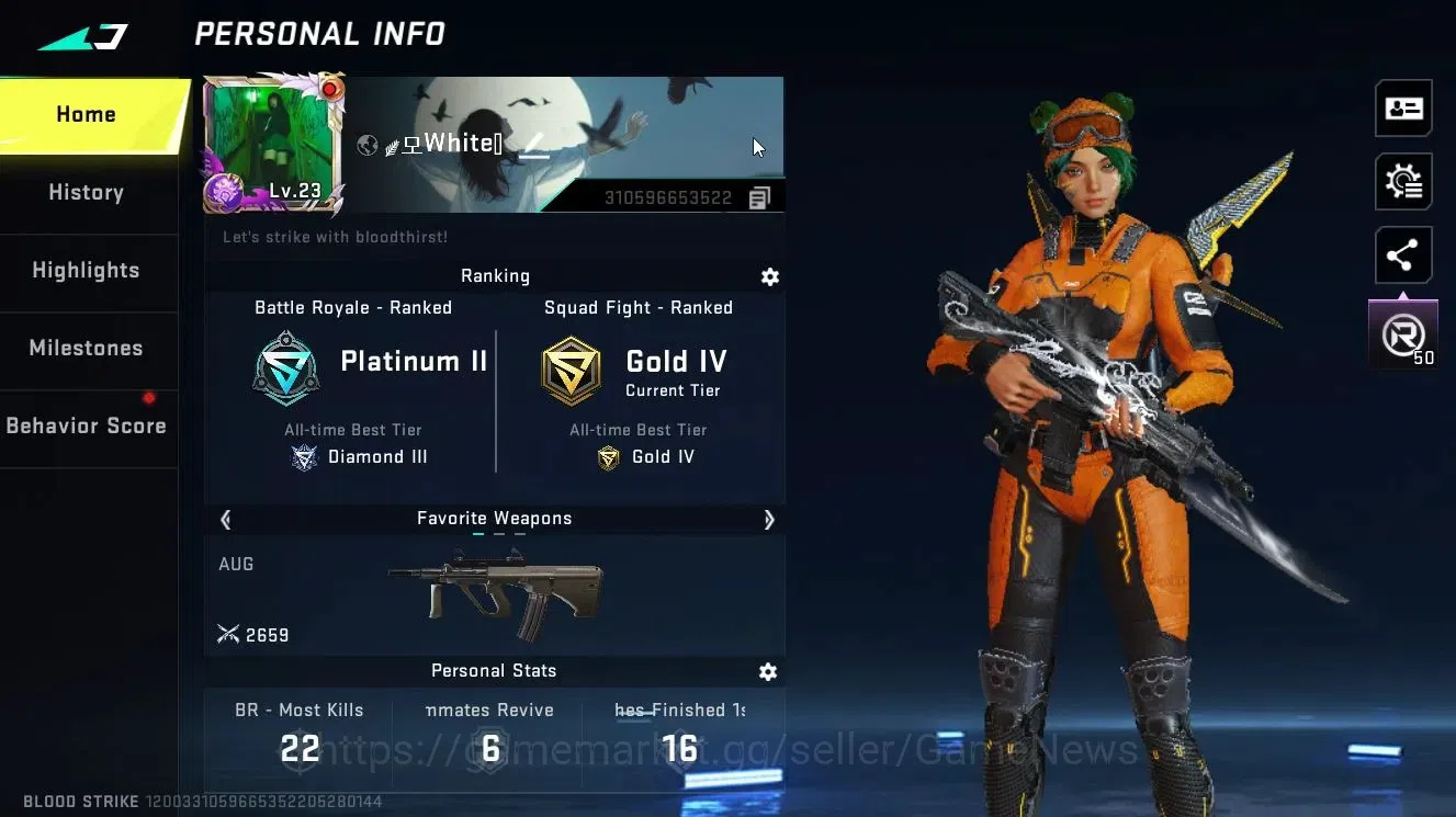 Blood Strike Accounts ASIA|Eternal Desert Eagle-Scorpius|ULTRA[ETHAN]|Co image 2