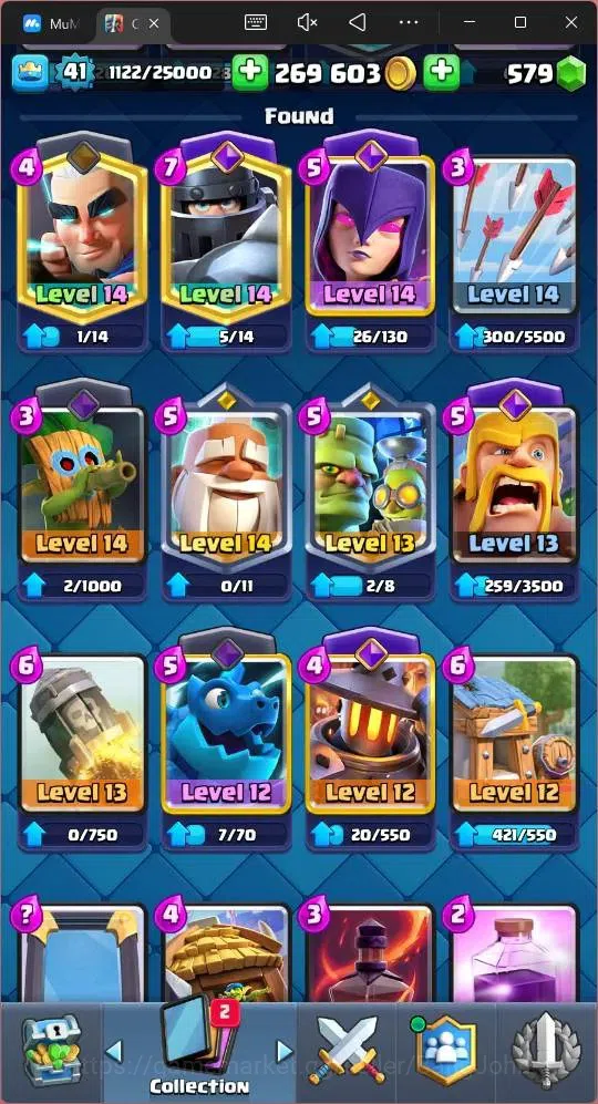 Clash Royale Accounts High-End Lv 41|Trophy 10124|KTL 13|Card 121|2 Hero|5 EVO|8 Champ|21Legend,33Epic,30Rare,29Commons|579 1