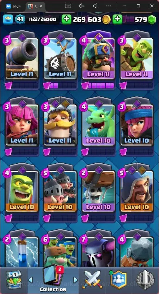 Clash Royale Accounts High-End Lv 41|Trophy 10124|KTL 13|Card 121|2 Hero|5 EVO|8 Champ|21Legend,33Epic,30Rare,29Commons|579 11