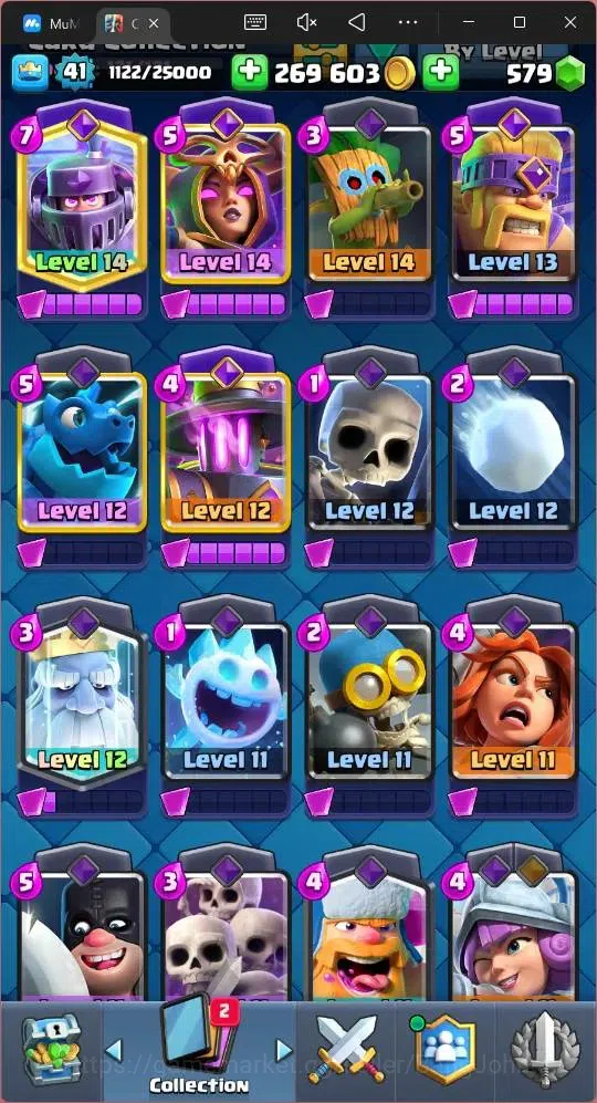Clash Royale Accounts High-End Lv 41|Trophy 10124|KTL 13|Card 121|2 Hero|5 EVO|8 Champ|21Legend,33Epic,30Rare,29Commons|579 12