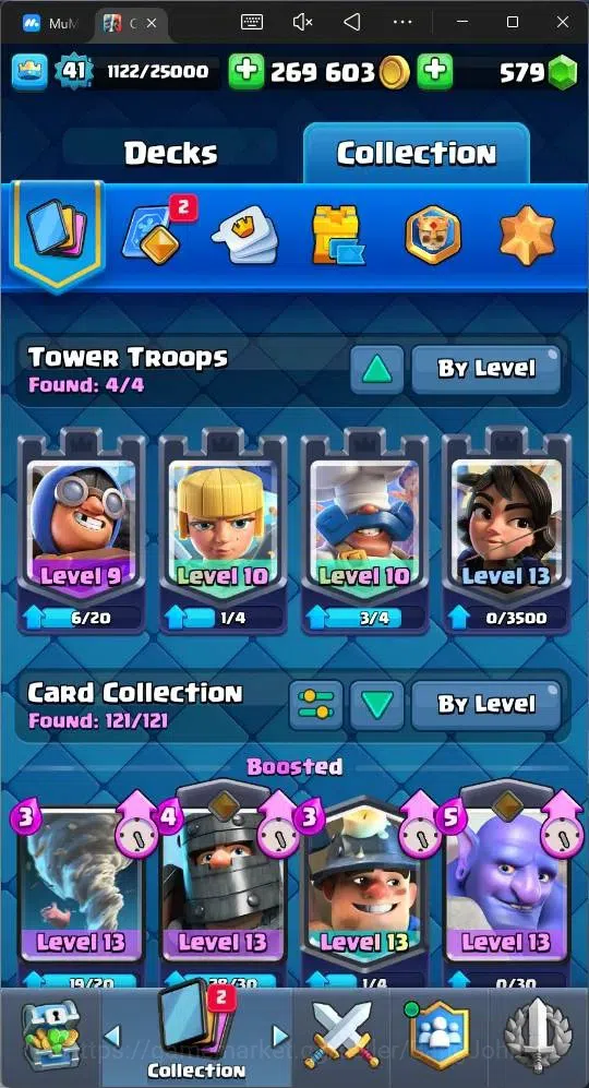 Clash Royale Accounts High-End Lv 41|Trophy 10124|KTL 13|Card 121|2 Hero|5 EVO|8 Champ|21Legend,33Epic,30Rare,29Commons|579 8