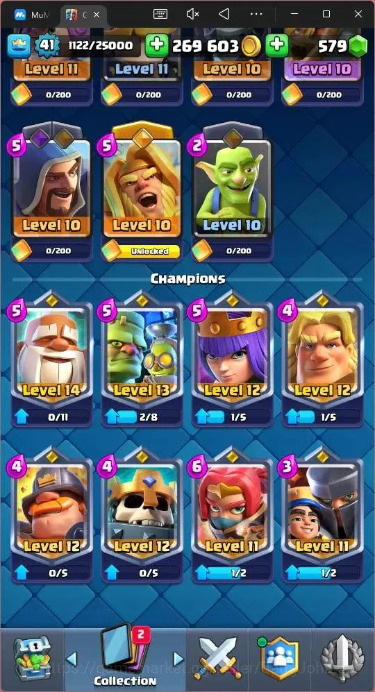 Clash Royale Accounts High-End Lv 41|Trophy 10124|KTL 13|Card 121|2 Hero|5 EVO|8 Champ|21Legend,33Epic,30Rare,29Commons|579 9