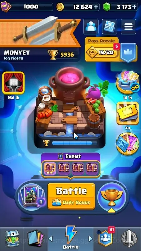 Clash Royale Accounts High-End Trophy 5936 |KTL 12| Arena 16 | 106 Cards | 3 L12 Champ | 8 Evo | Master I | 12624 Gold 1
