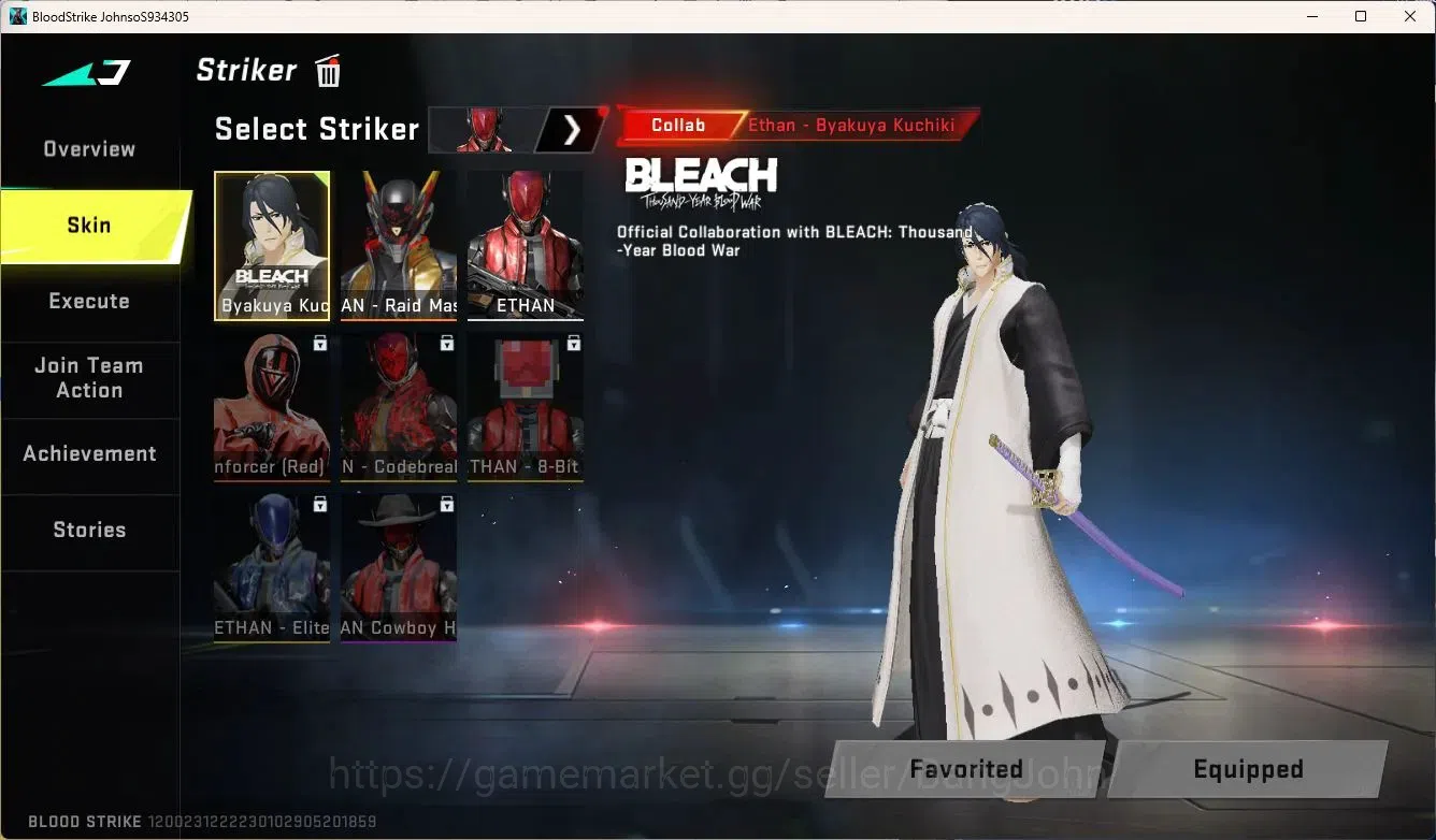 Blood Strike Accounts ASIA | 1 BLEACH Striker: Byakuya Kuchiki|2 ULTRA S image 2