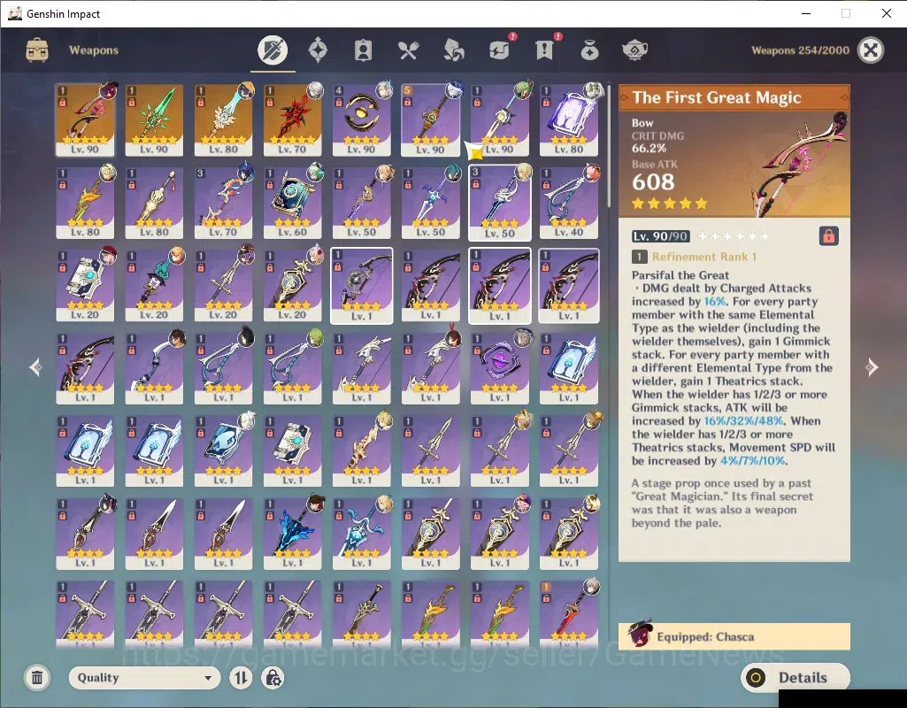 Genshin Impact Accounts ASIA|AR 56|5 Limited + 4 (*5Weapon)|Arlecchino+Sig image 6
