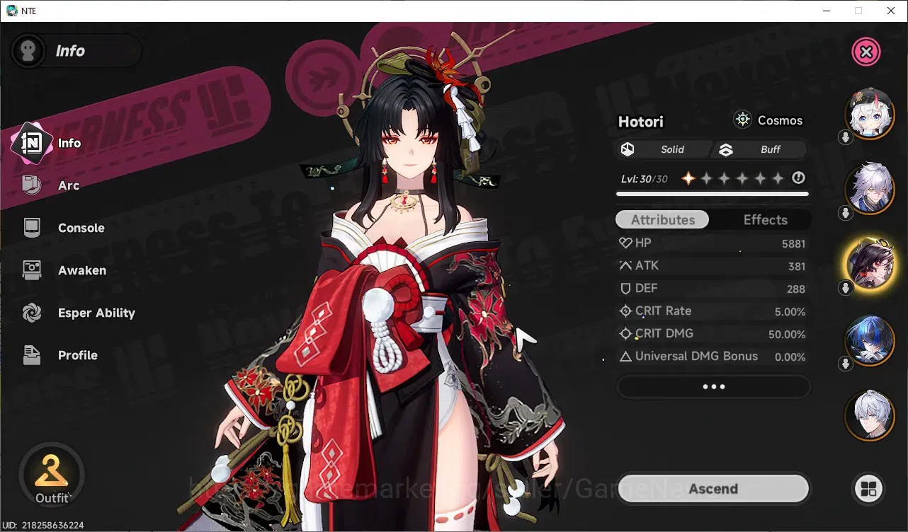 Neverness to Everness Accounts GLOBAL NA|HL17|TL1|5 SSR 1 Limited [Hotori],Daffod image 3