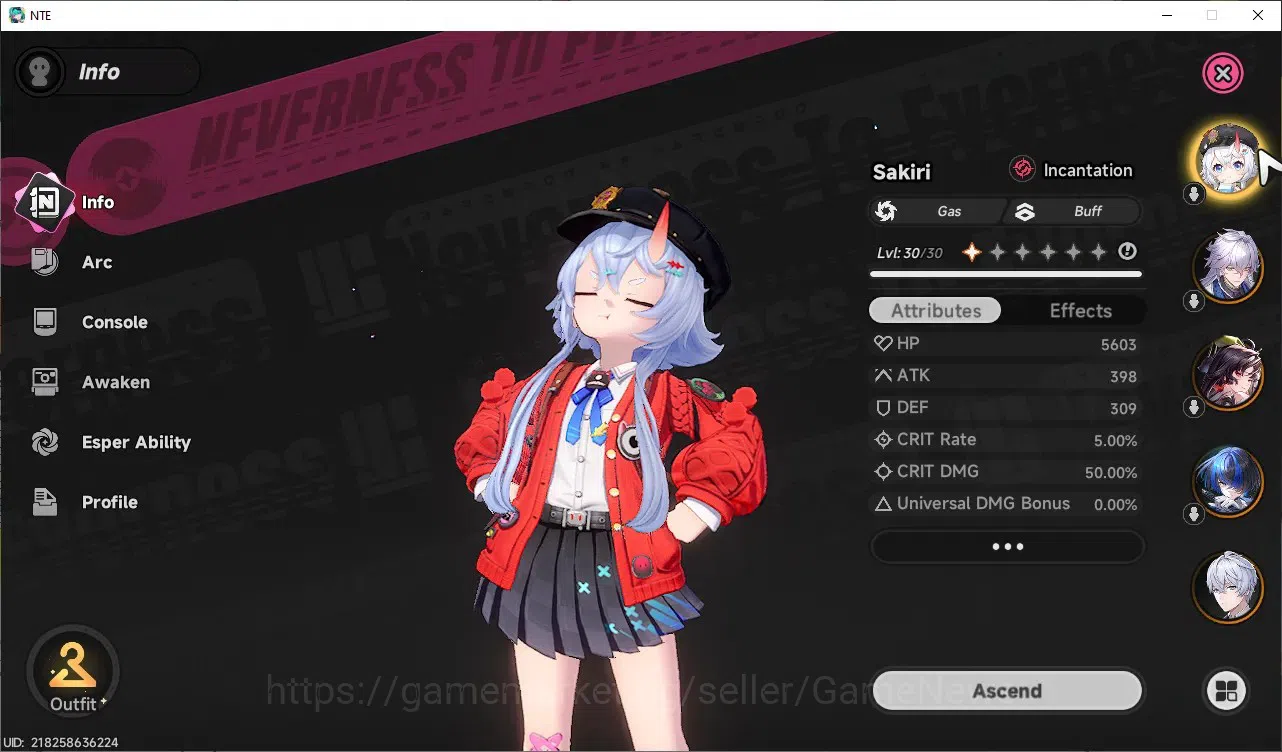 Neverness to Everness Accounts GLOBAL NA|HL17|TL1|5 SSR 1 Limited [Hotori],Daffod image 7