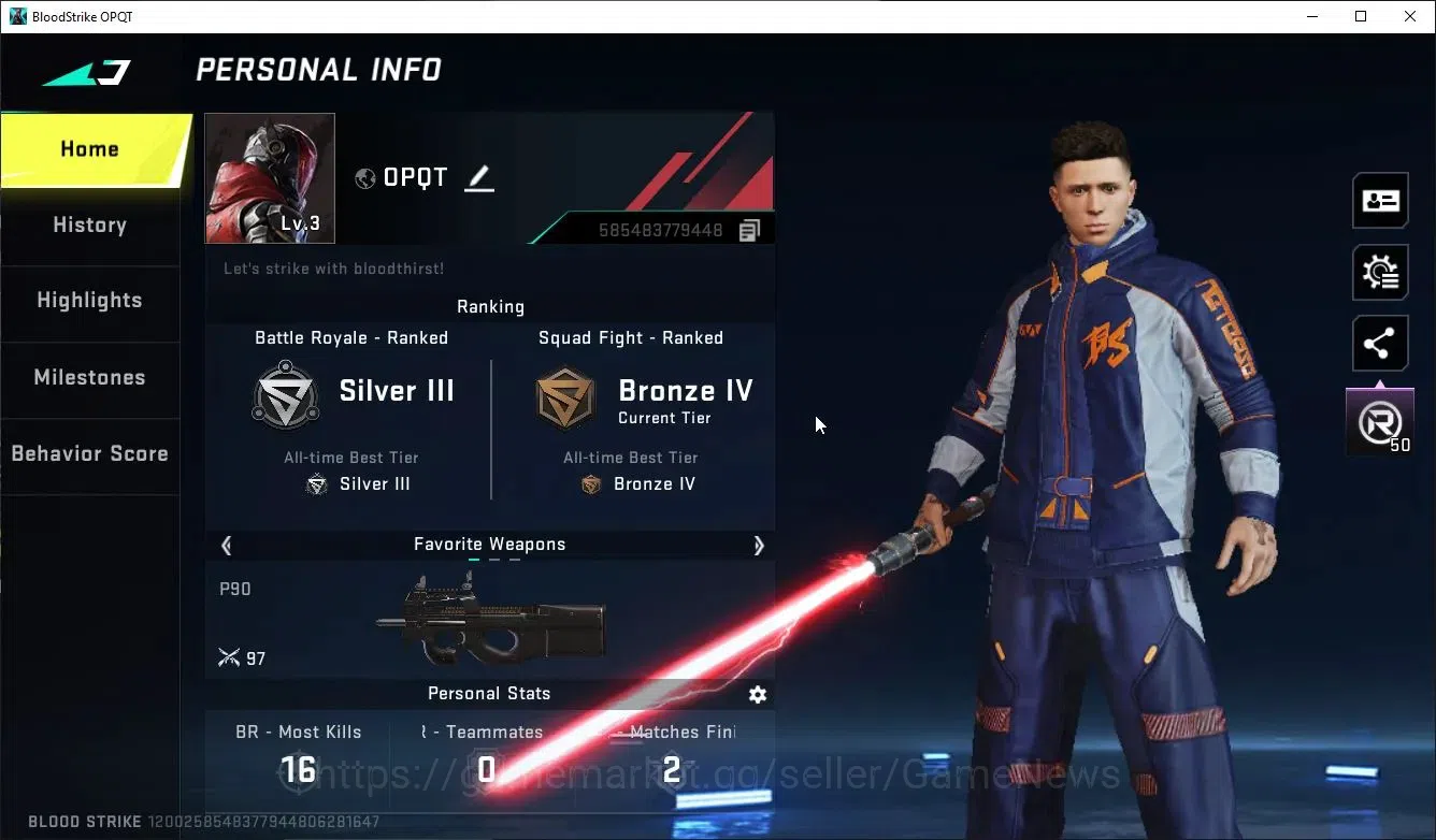 Blood Strike Accounts Asia|1 ULTRA Melee Lightblade-Dark Force | 2 Legen image 2