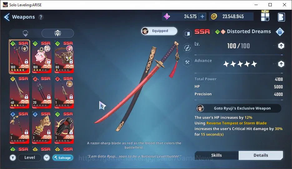 Solo Leveling: ARISE Accounts Power 723K| Goto A5+Sign, Mirei A5+Sign A5, Thomas A6+Sign, Han Se-Mi A5+Sign) | Log Email 10
