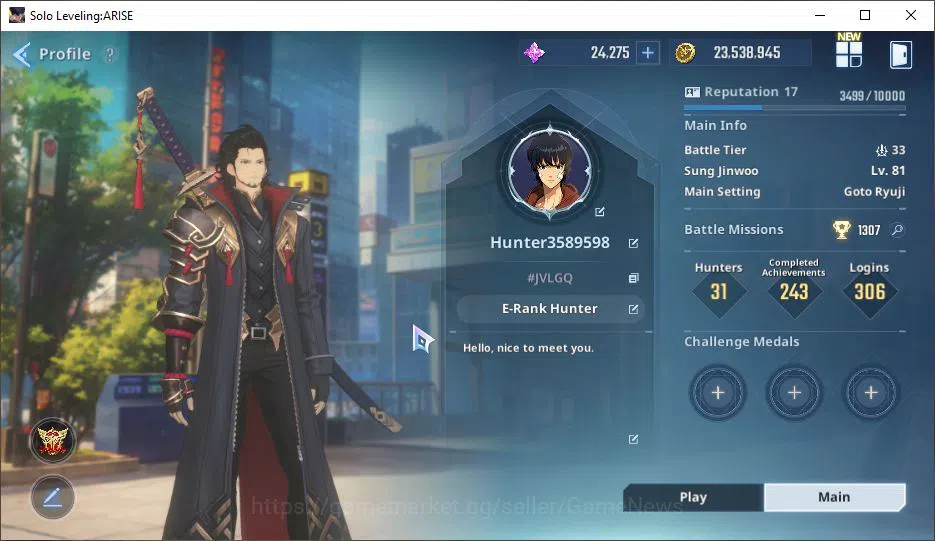 Solo Leveling: ARISE Accounts Power 723K| Goto A5+Sign, Mirei A5+Sign A5, Thomas A6+Sign, Han Se-Mi A5+Sign) | Log Email 2