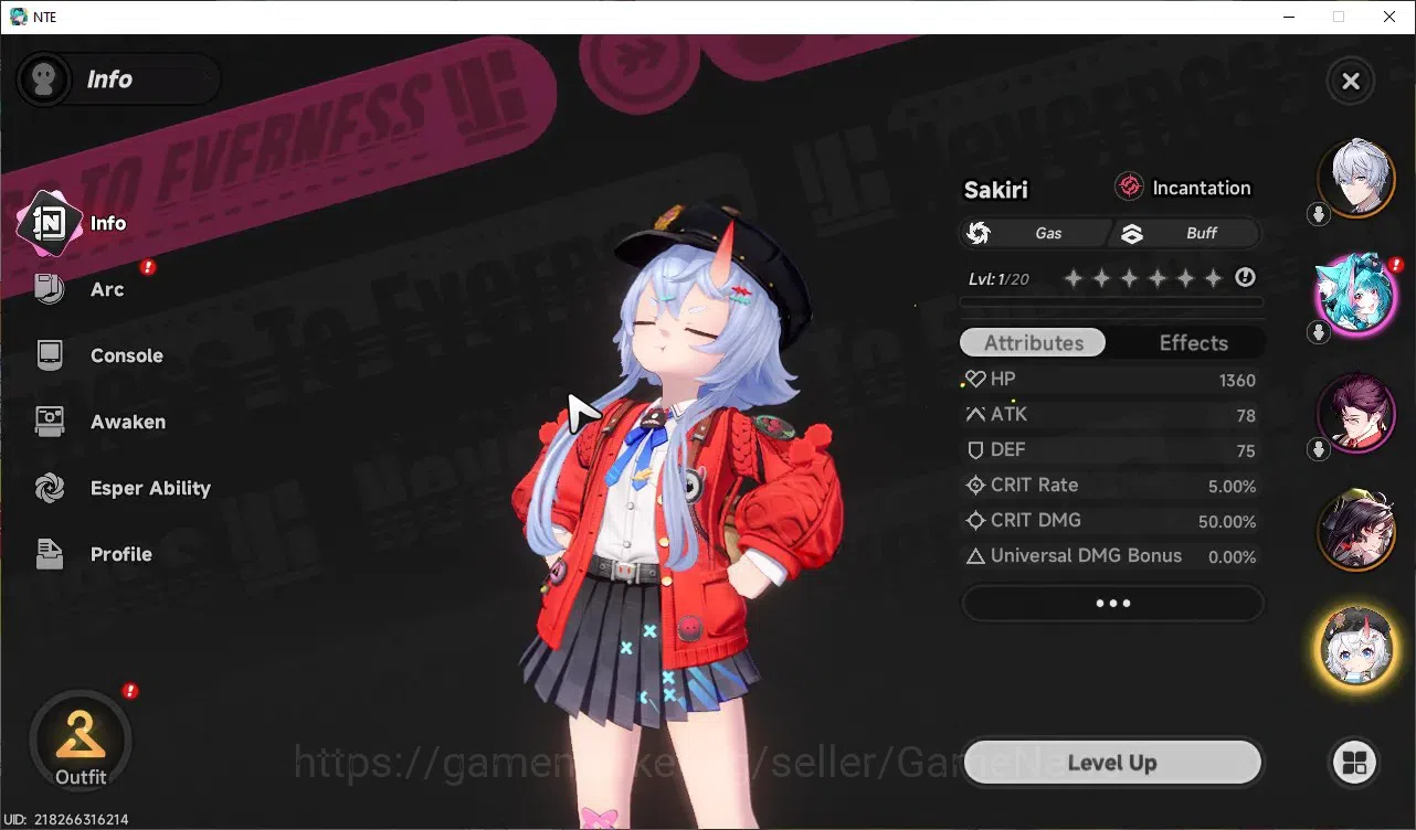 Neverness to Everness Accounts GLOBAL NA|HL 3| 2 SSR| Limited Hotori+Sign,Sakiri| image 2