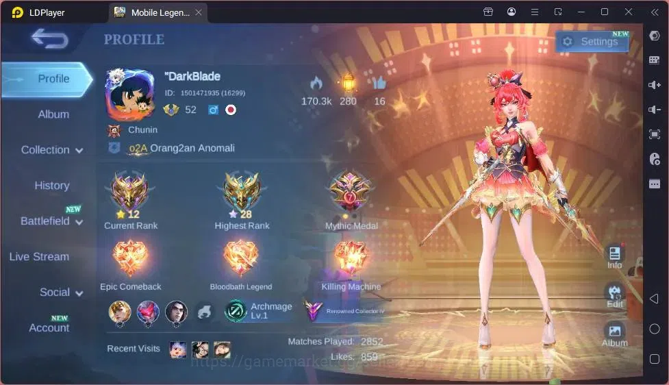 Mobile Legends: Bang Bang Accounts Global|Skin 200|Renowned|Collector Natalia|Prime C image 17