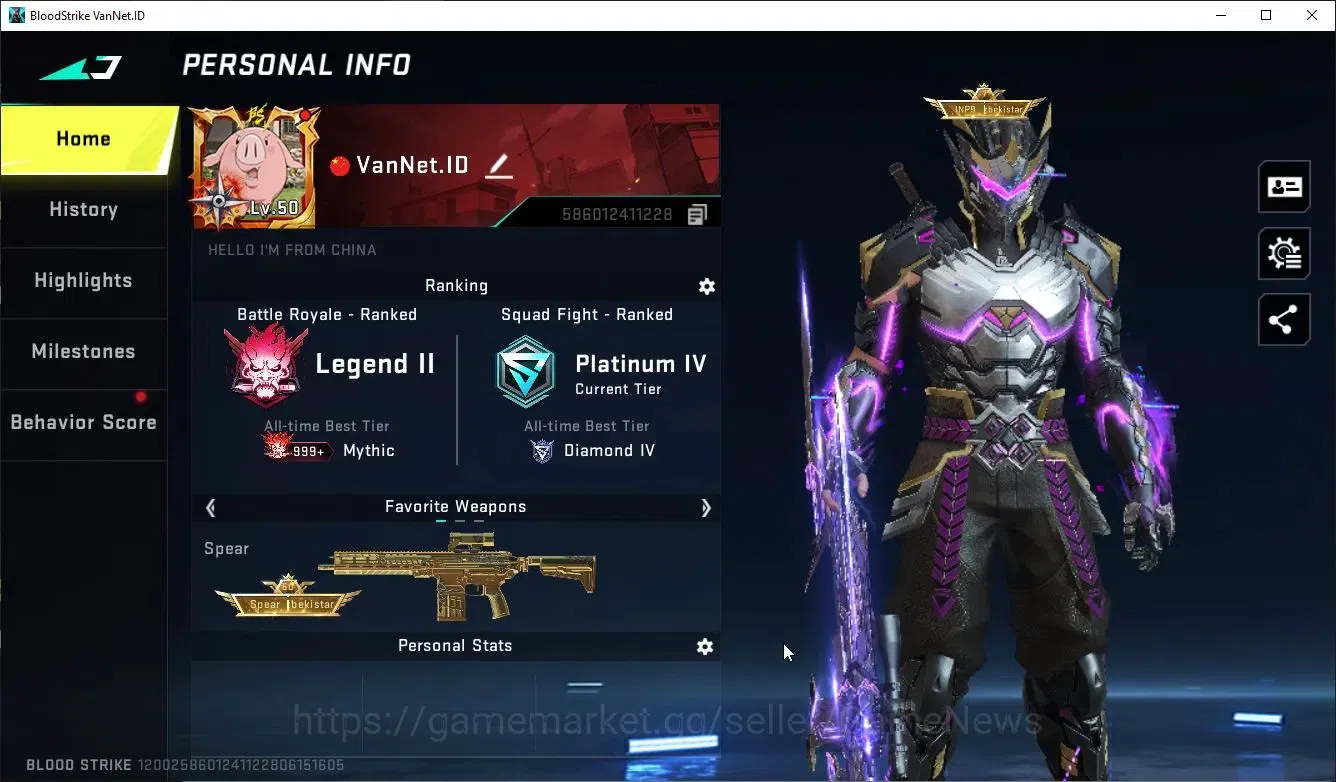 Blood Strike Accounts ASIA|ETERNAL DeAgle+TOKRAV MCX,FN2000,Takemichi,7D image 2
