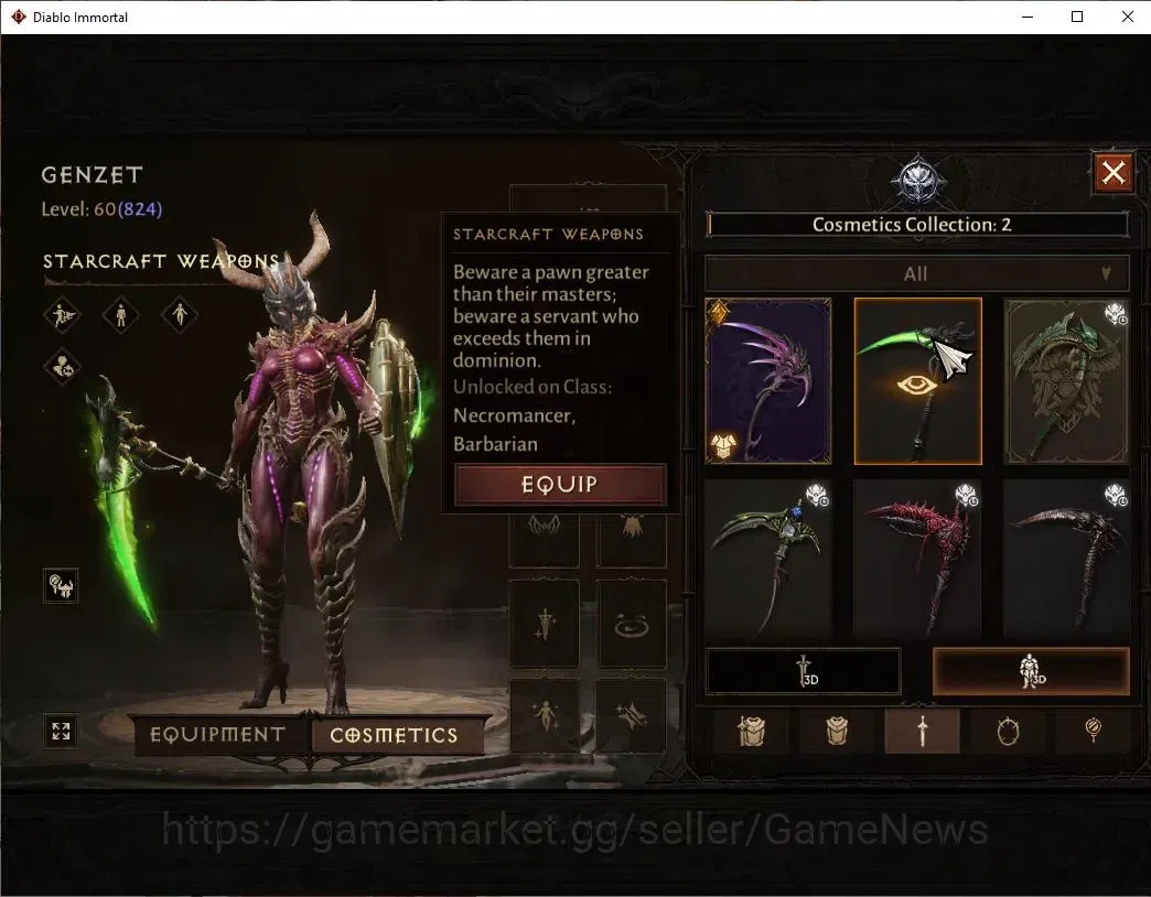 Diablo Immortal Accounts SEA - Izual|CS ON|Lv60(824)|Necromancer|CR 43K|Res image 11
