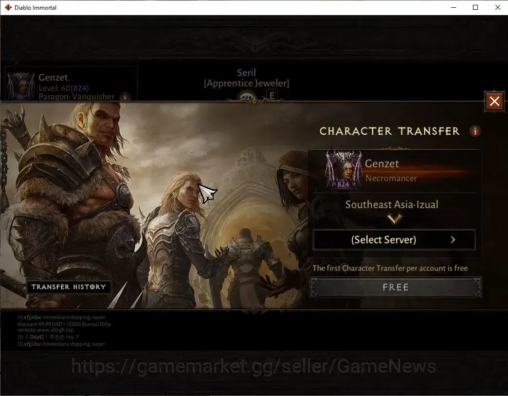 Diablo Immortal Accounts SEA - Izual|CS ON|Lv60(824)|Necromancer|CR 43K|Res image 2