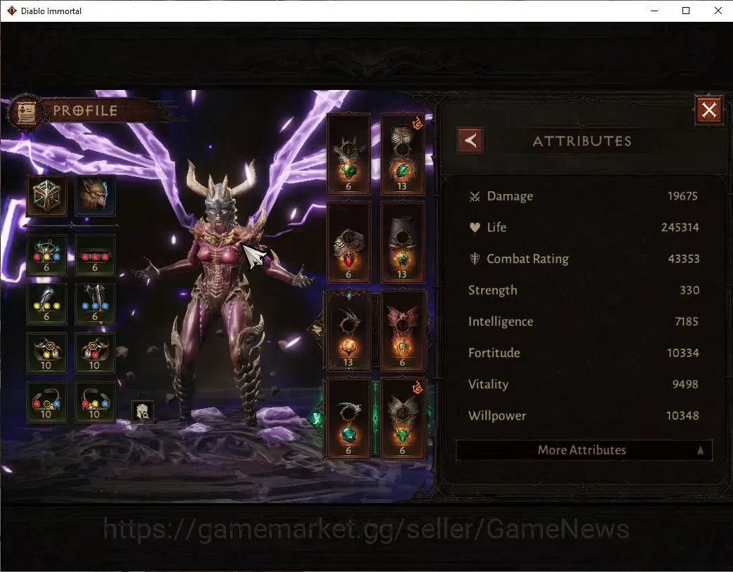 Diablo Immortal Accounts SEA - Izual|CS ON|Lv60(824)|Necromancer|CR 43K|Res image 4