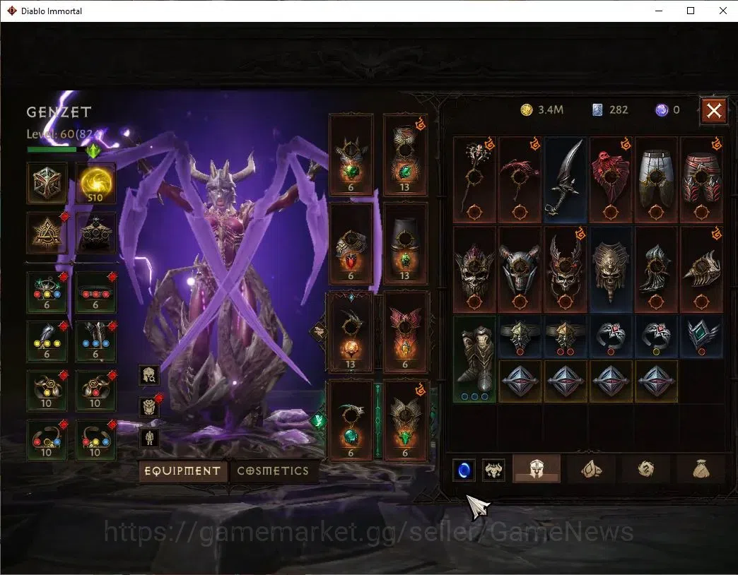 Diablo Immortal Accounts SEA - Izual|CS ON|Lv60(824)|Necromancer|CR 43K|Res image 5