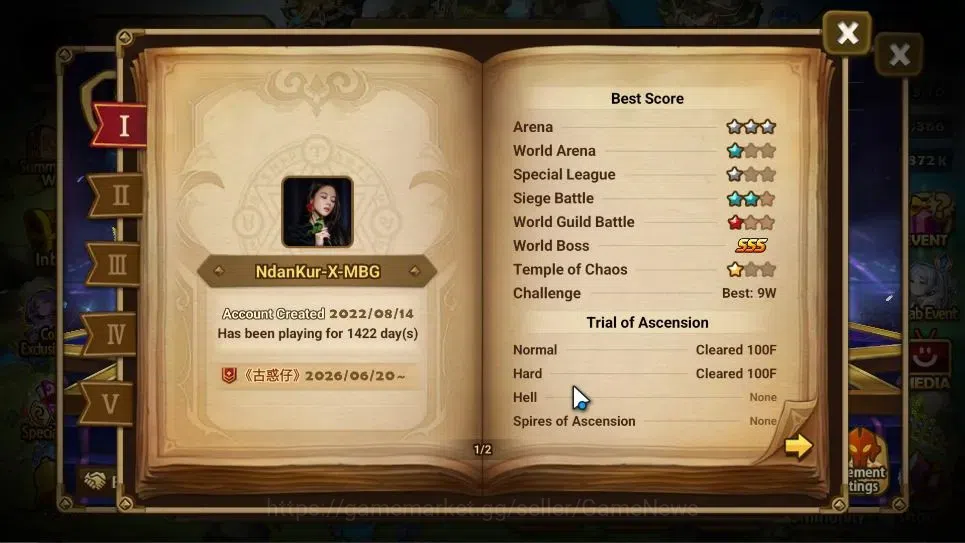 Summoners War: Sky Arena Accounts End-Game ASIA Lv100|4 LD(JAGER,Celia,Dorothy,Etc)63Total 5