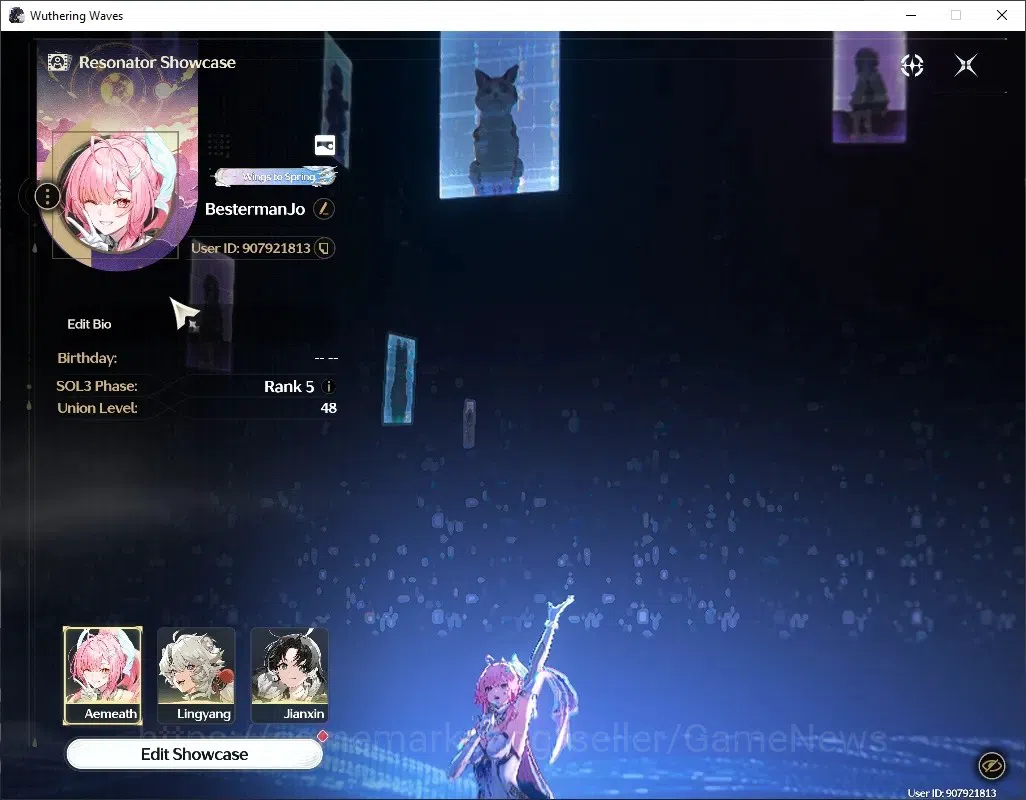 Wuthering Waves Accounts Starter SEA |UL 48|1 Limited| (Aemeath CR6)+Signature +3 STD Char (Verina,Jianxin,Lingyang) |DB Lvl 1