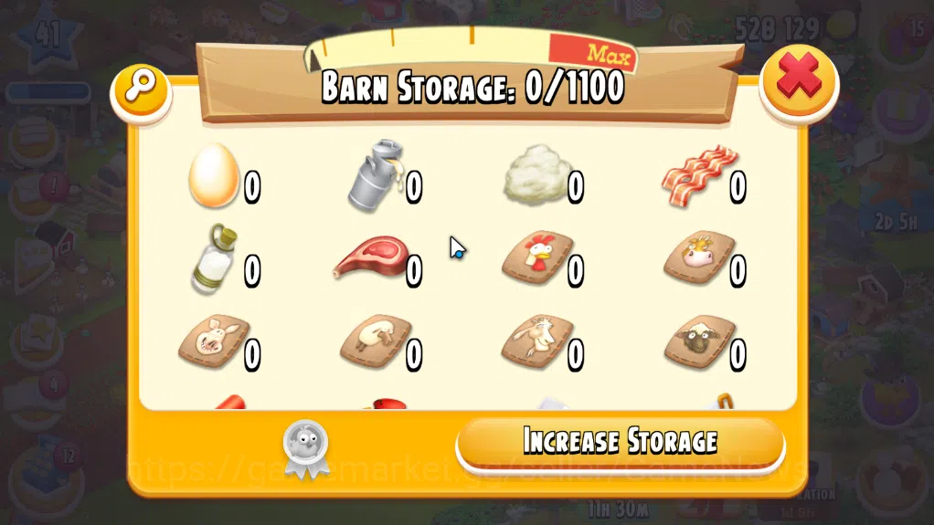 Hay Day Accounts Level 41| Barn Storage 1100 + Silo Storage 650 | 525k Coins,14 Dm |CN ON|Log Supercell ID|Take Email|Check 7