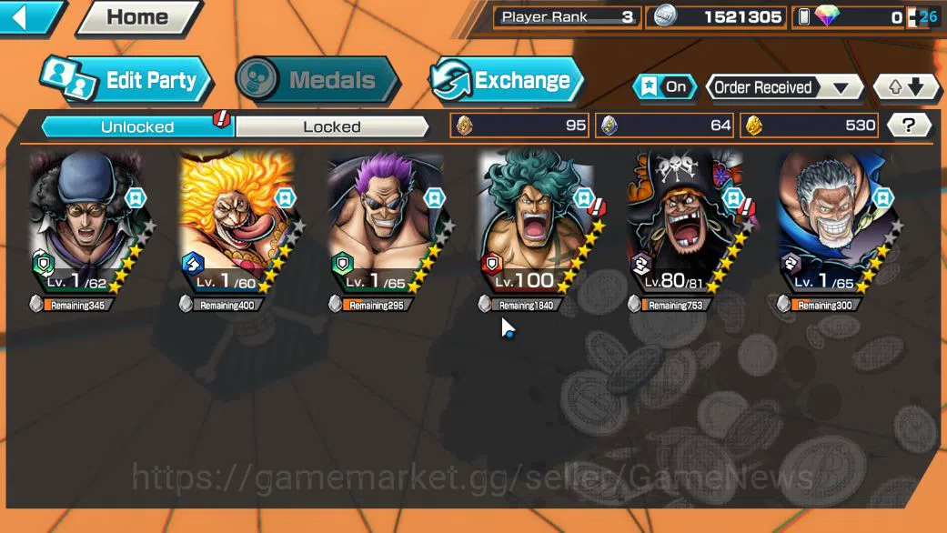 One Piece Bounty Rush Accounts Global|5 EX|BP Kuzan,FilmZ Zephir,HP Charlotte Lin image 3