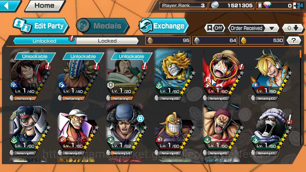 One Piece Bounty Rush Accounts Global|5 EX|BP Kuzan,FilmZ Zephir,HP Charlotte Lin image 4