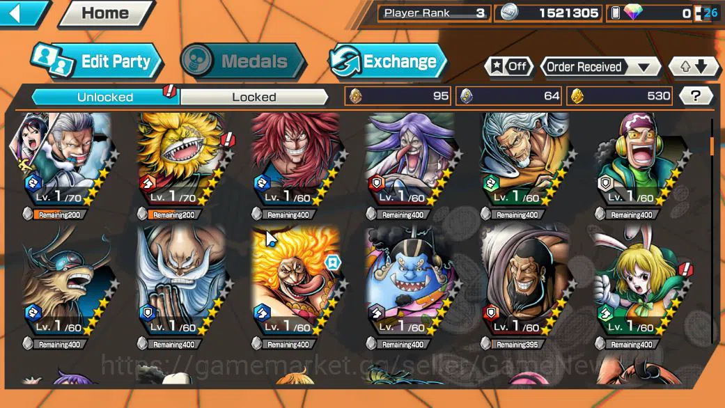 One Piece Bounty Rush Accounts Global|5 EX|BP Kuzan,FilmZ Zephir,HP Charlotte Lin image 5