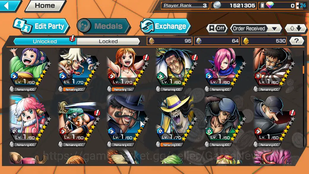 One Piece Bounty Rush Accounts Global|5 EX|BP Kuzan,FilmZ Zephir,HP Charlotte Lin image 6